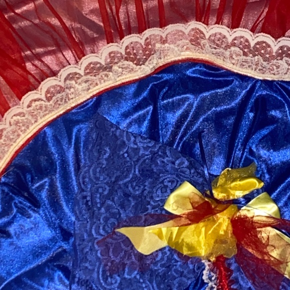 Vtg Silky Snow White Sissy Ruffled LACE SWEEP NIGHTGOWN OSFM - Picture 5 of 16